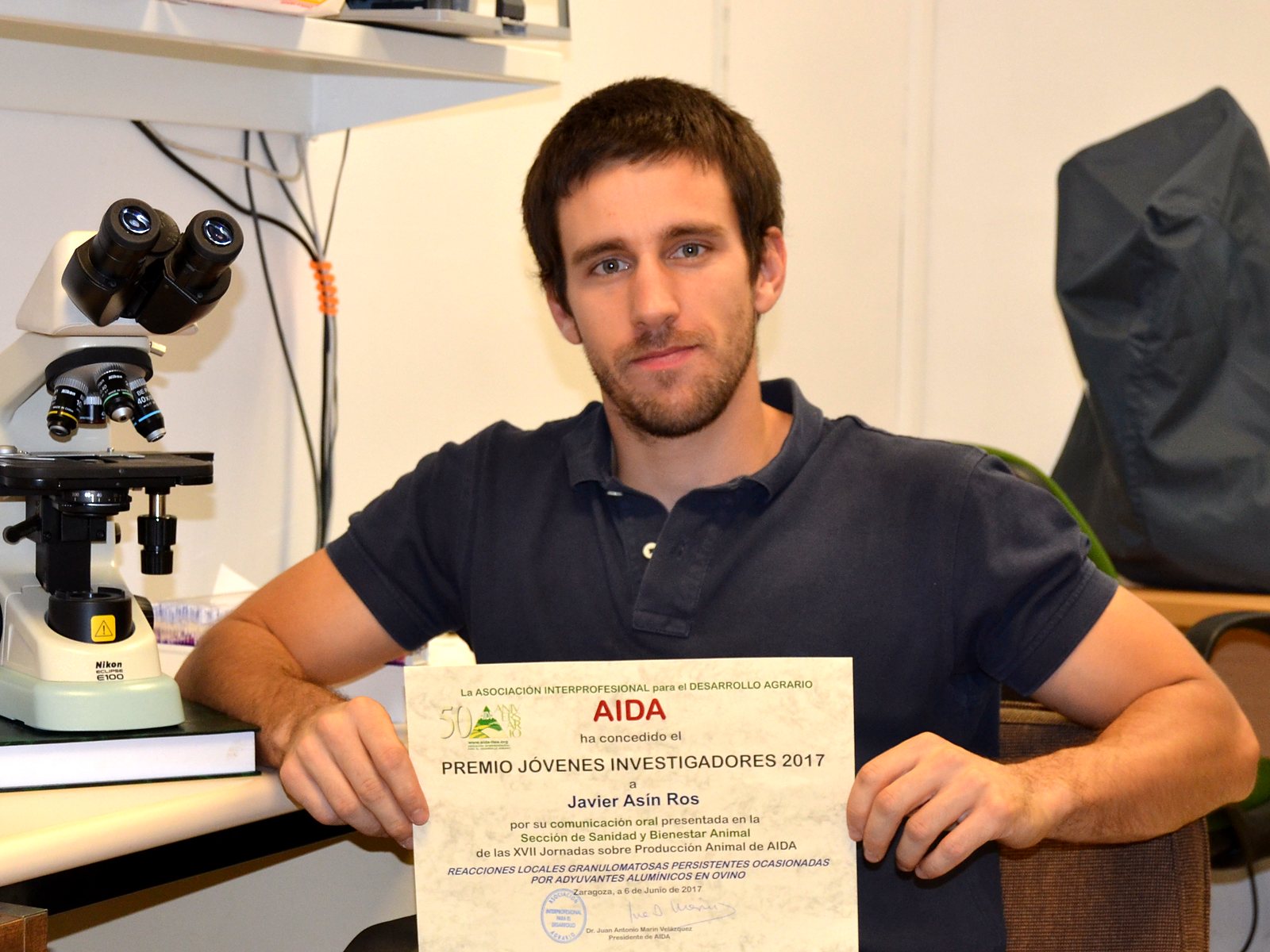 Javier Asín Ros, Premio Jóvenes Investigadores 2017